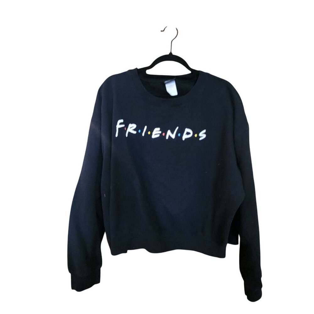 Friends TV Show Black Crewneck Sweatshirt 2X Womens Pullover